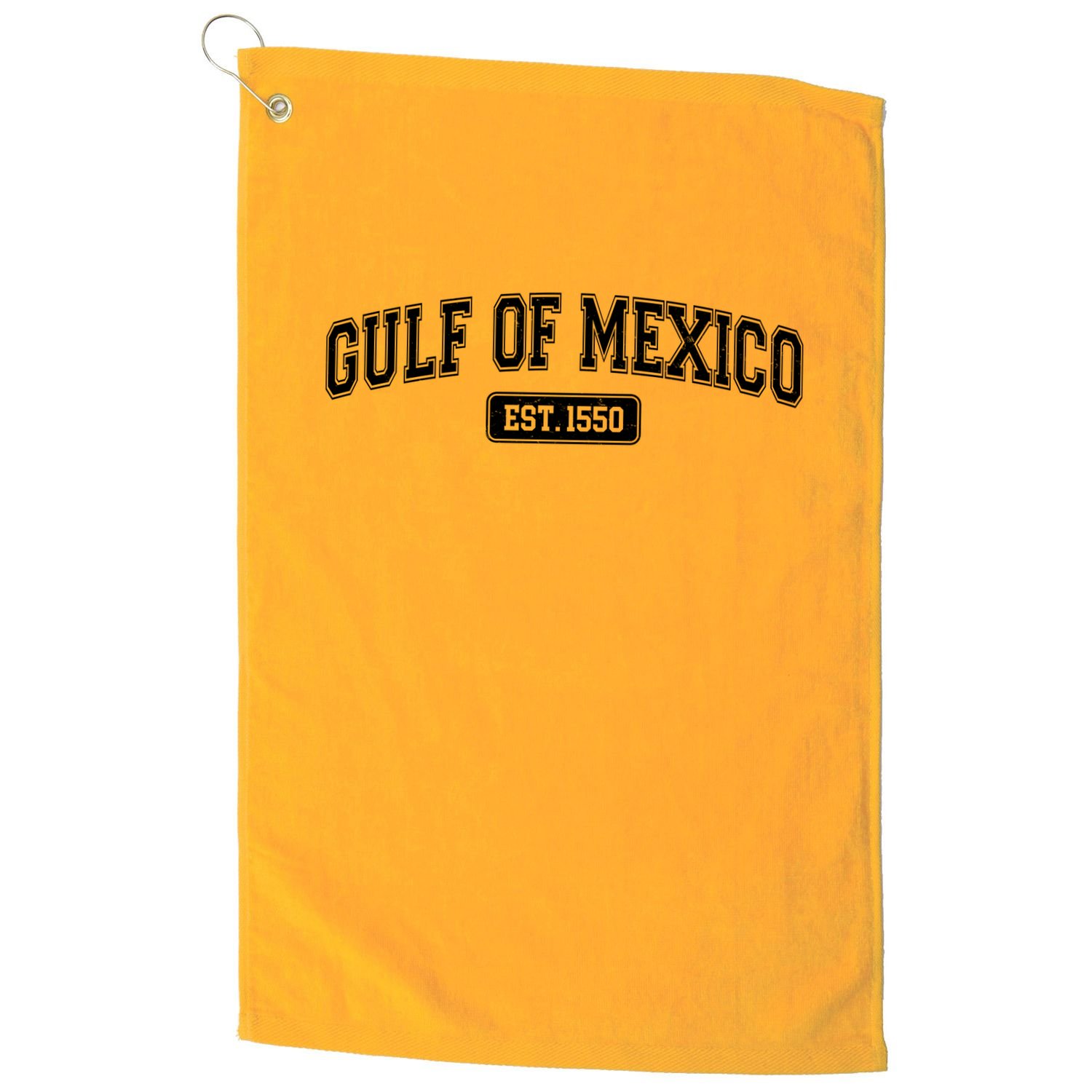 Sporty Varsity Style Gulf of Mexico EST 1550 Golf Towel