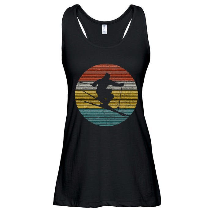 Ski Vintage Skiing Winter Sports Freeski Skier Gift Ladies Essential Flowy Tank