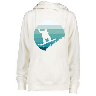 Snowboard Vintage Snowboarder Snow Winter Snowboarding Gift Pullover Womens Funnel Neck Pullover Hood