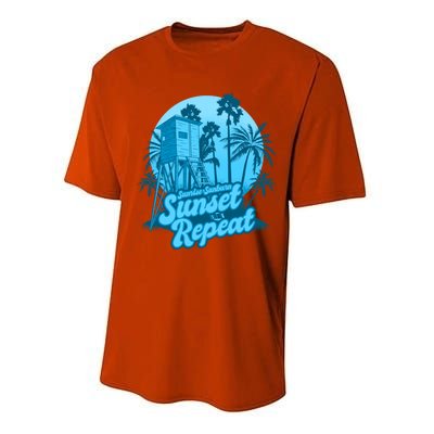 Summer Vacation Sunrise Sunburn Sunset Repeat Gift Performance Sprint T-Shirt