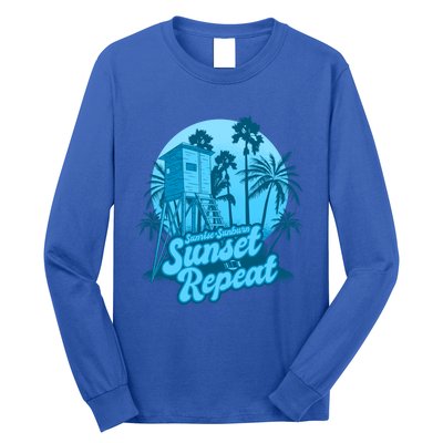 Summer Vacation Sunrise Sunburn Sunset Repeat Gift Long Sleeve Shirt