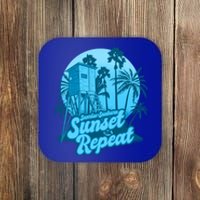 Summer Vacation Sunrise Sunburn Sunset Repeat Gift Coaster