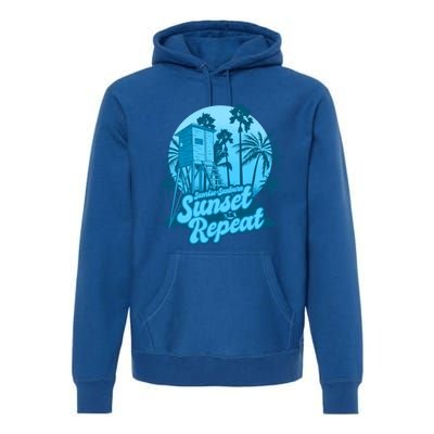 Summer Vacation Sunrise Sunburn Sunset Repeat Gift Premium Hoodie