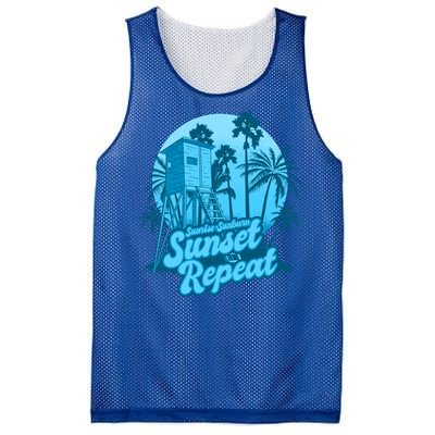 Summer Vacation Sunrise Sunburn Sunset Repeat Gift Mesh Reversible Basketball Jersey Tank