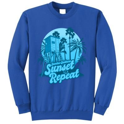 Summer Vacation Sunrise Sunburn Sunset Repeat Gift Tall Sweatshirt