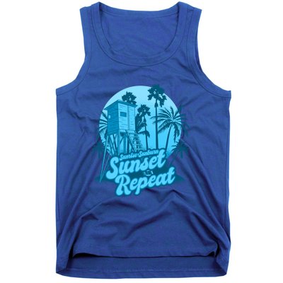 Summer Vacation Sunrise Sunburn Sunset Repeat Gift Tank Top