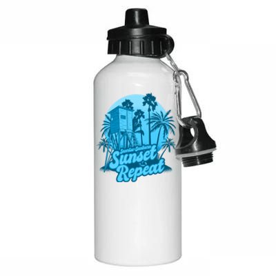 Summer Vacation Sunrise Sunburn Sunset Repeat Gift Aluminum Water Bottle