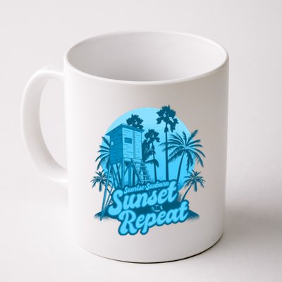 Summer Vacation Sunrise Sunburn Sunset Repeat Gift Coffee Mug