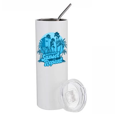 Summer Vacation Sunrise Sunburn Sunset Repeat Gift Stainless Steel Tumbler