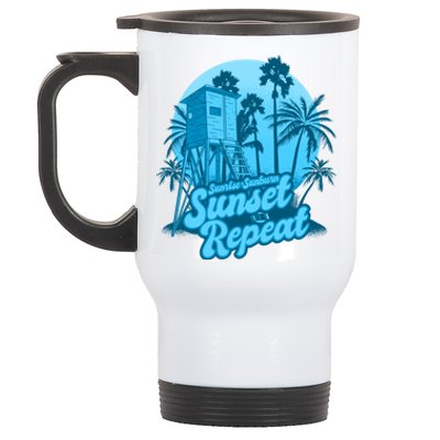 Summer Vacation Sunrise Sunburn Sunset Repeat Gift Stainless Steel Travel Mug