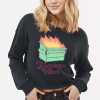 Summer Vibes Cropped Pullover Crew