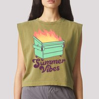 Summer Vibes Garment-Dyed Women's Muscle Tee