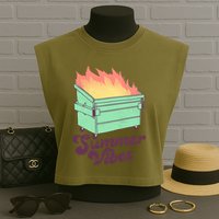 Summer Vibes Garment-Dyed Women's Muscle Tee