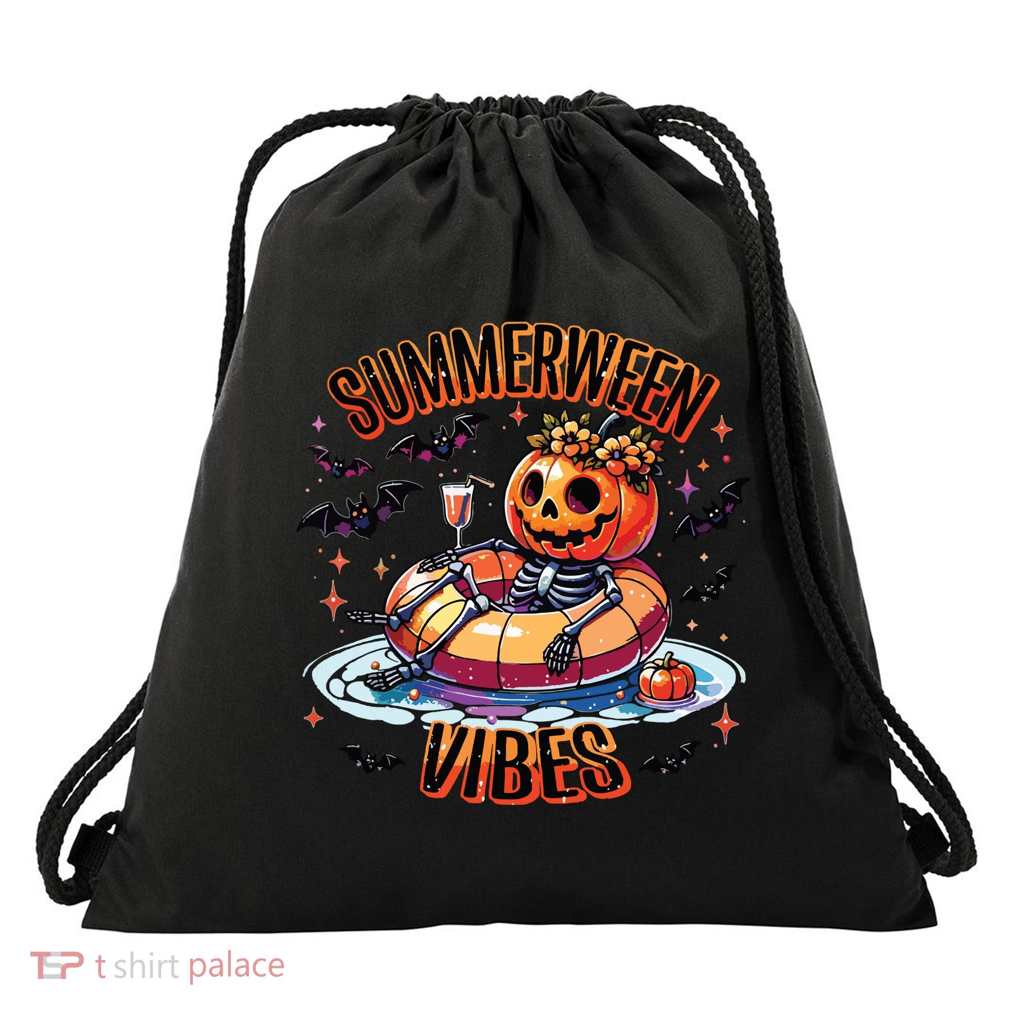 Summerween Vibes Drawstring Bag