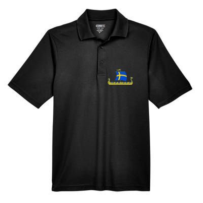 Swedish Viking Ship Sverige Sweden Flag Boat Viking Men's Origin Performance Pique Polo