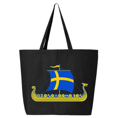 Swedish Viking Ship Sverige Sweden Flag Boat Viking 25L Jumbo Tote