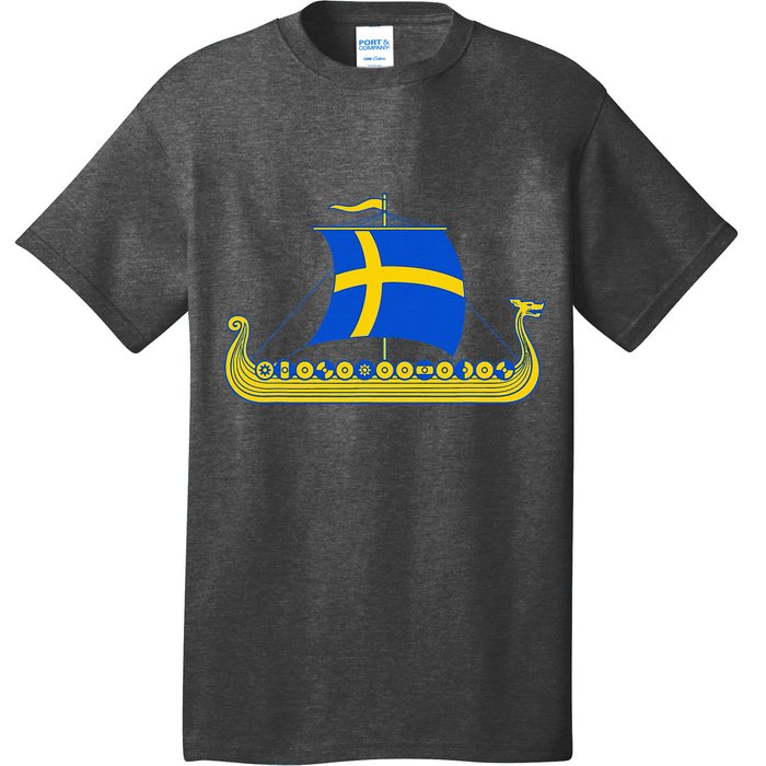 Swedish Viking Ship Sverige Sweden Flag Boat Viking T-Shirt