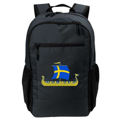 Swedish Viking Ship Sverige Sweden Flag Boat Viking Daily Commute Backpack