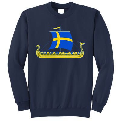 Swedish Viking Ship Sverige Sweden Flag Boat Viking Sweatshirt