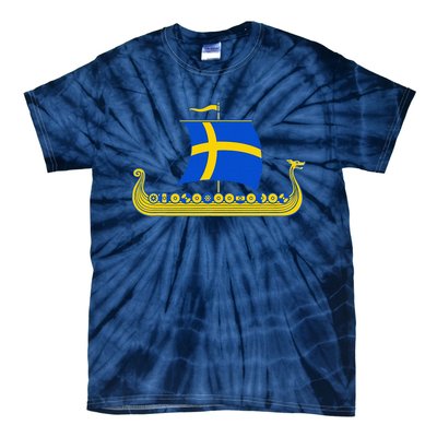 Swedish Viking Ship Sverige Sweden Flag Boat Viking Tie-Dye T-Shirt