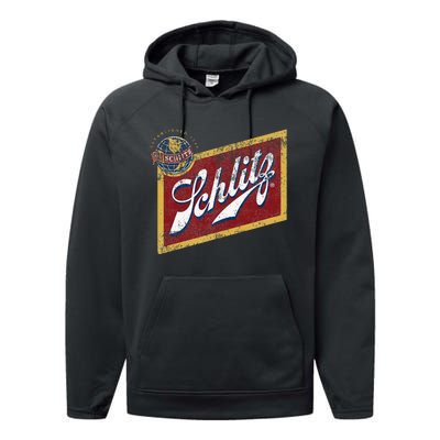 Schlitz Vintage Style Logo Performance Fleece Hoodie