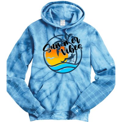 Summer Vibes Sunset Beach Tropical Tie Dye Hoodie