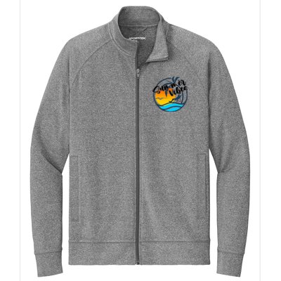 Summer Vibes Sunset Beach Tropical Stretch Full-Zip Cadet Jacket