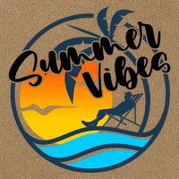 Summer Vibes Sunset Beach Tropical Cotton Canvas Backpack