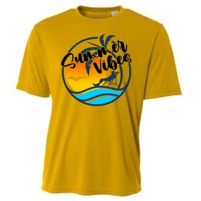 Summer Vibes Sunset Beach Tropical Cooling Performance Crew T-Shirt