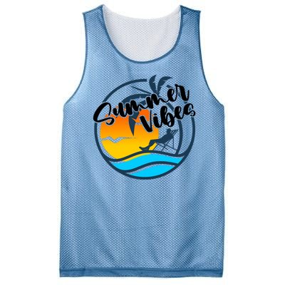 Summer Vibes Sunset Beach Tropical Mesh Reversible Basketball Jersey Tank