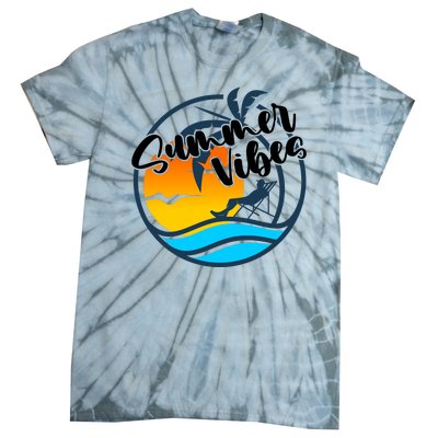 Summer Vibes Sunset Beach Tropical Tie-Dye T-Shirt