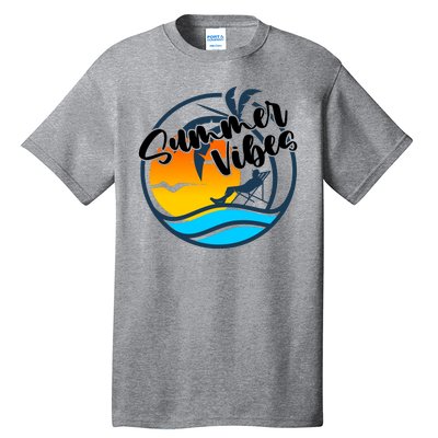 Summer Vibes Sunset Beach Tropical Tall T-Shirt