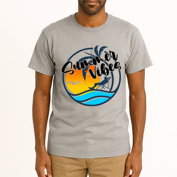 Summer Vibes Sunset Beach Tropical Tall T-Shirt