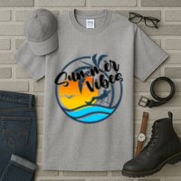 Summer Vibes Sunset Beach Tropical Tall T-Shirt