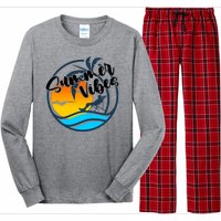 Summer Vibes Sunset Beach Tropical Long Sleeve Pajama Set