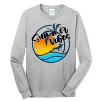 Summer Vibes Sunset Beach Tropical Tall Long Sleeve T-Shirt