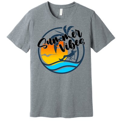 Summer Vibes Sunset Beach Tropical Premium T-Shirt