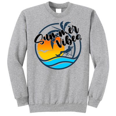 Summer Vibes Sunset Beach Tropical Tall Sweatshirt