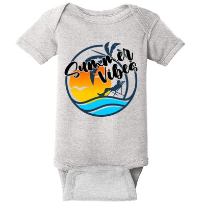 Summer Vibes Sunset Beach Tropical Baby Bodysuit