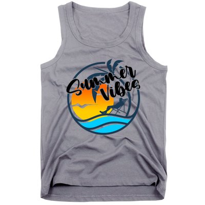 Summer Vibes Sunset Beach Tropical Tank Top