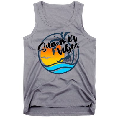 Summer Vibes Sunset Beach Tropical Tank Top