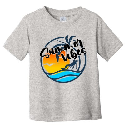 Summer Vibes Sunset Beach Tropical Toddler T-Shirt