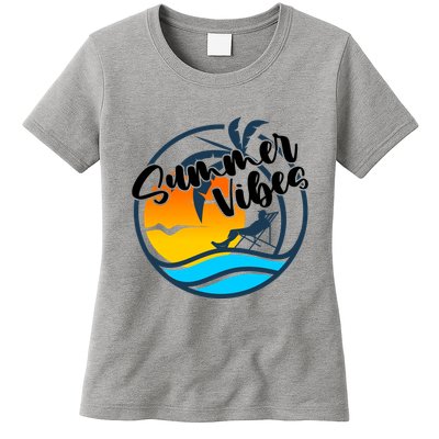 Summer Vibes Sunset Beach Tropical Womens T-Shirt