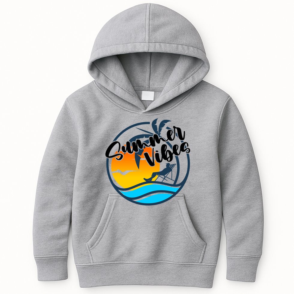 Summer Vibes Sunset Beach Tropical Kids Hoodie