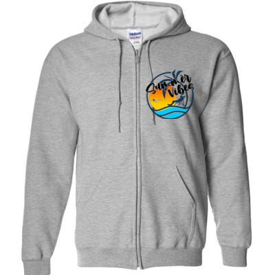 Summer Vibes Sunset Beach Tropical Full Zip Hoodie