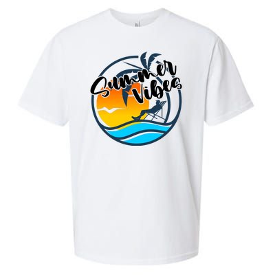 Summer Vibes Sunset Beach Tropical Sueded Cloud Jersey T-Shirt