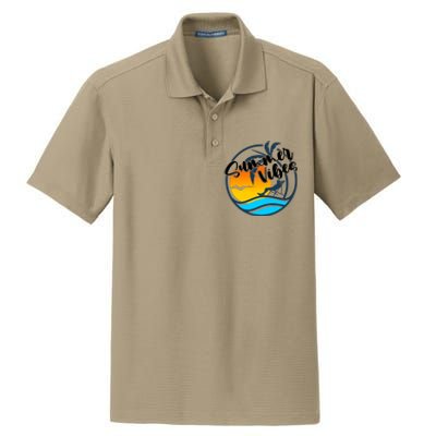 Summer Vibes Sunset Beach Tropical Dry Zone Grid Polo