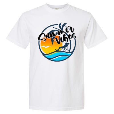 Summer Vibes Sunset Beach Tropical Garment-Dyed Heavyweight T-Shirt