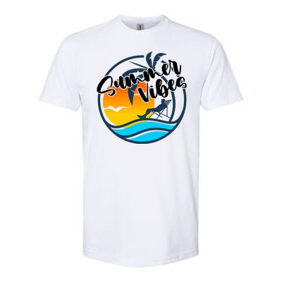 Summer Vibes Sunset Beach Tropical Softstyle CVC T-Shirt