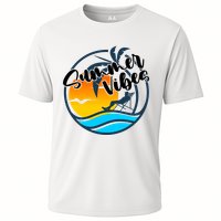 Summer Vibes Sunset Beach Tropical Cooling Performance Crew T-Shirt